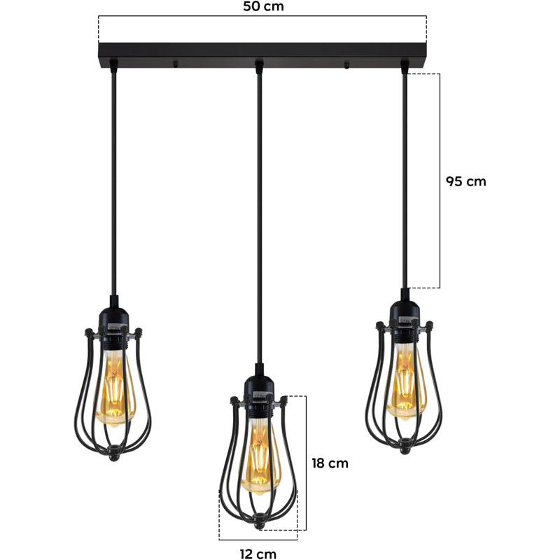 3 - Light Pendant, Black