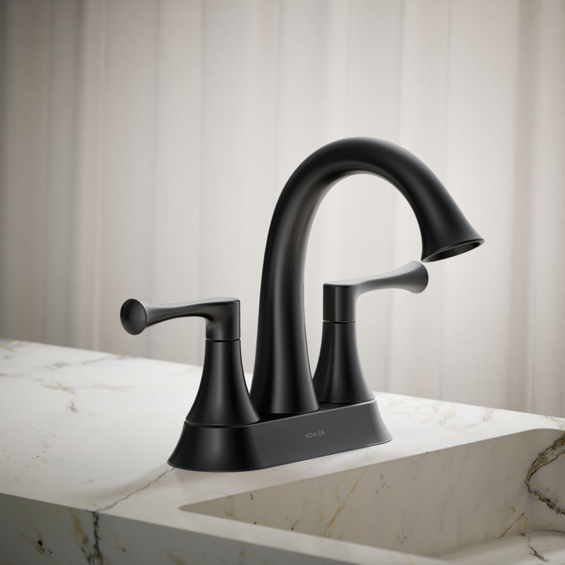 Buckley Centerset Bathroom Sink Faucet, 1.2 Gpm, 1.2 GPM, Matte White