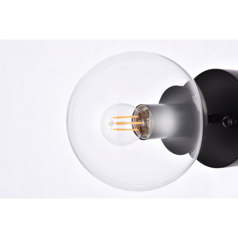 Alijiah Wall Sconce, Clear, Black