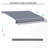 10' X 8' Retractable Awning. Patio Awnings. Sunshade Shelter W/ Manual Crank Handle. Uv & Water-Resistant Fabric And Aluminum Frame For Deck. Balcony. Yard. Dark Gray-2038010394-2038010388