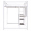Lit mezzanine avec bureau et tableau blanc, lit mezzanine en métal avec 3 tablettes et échelle, cadre de lit-1066287316-1066287317