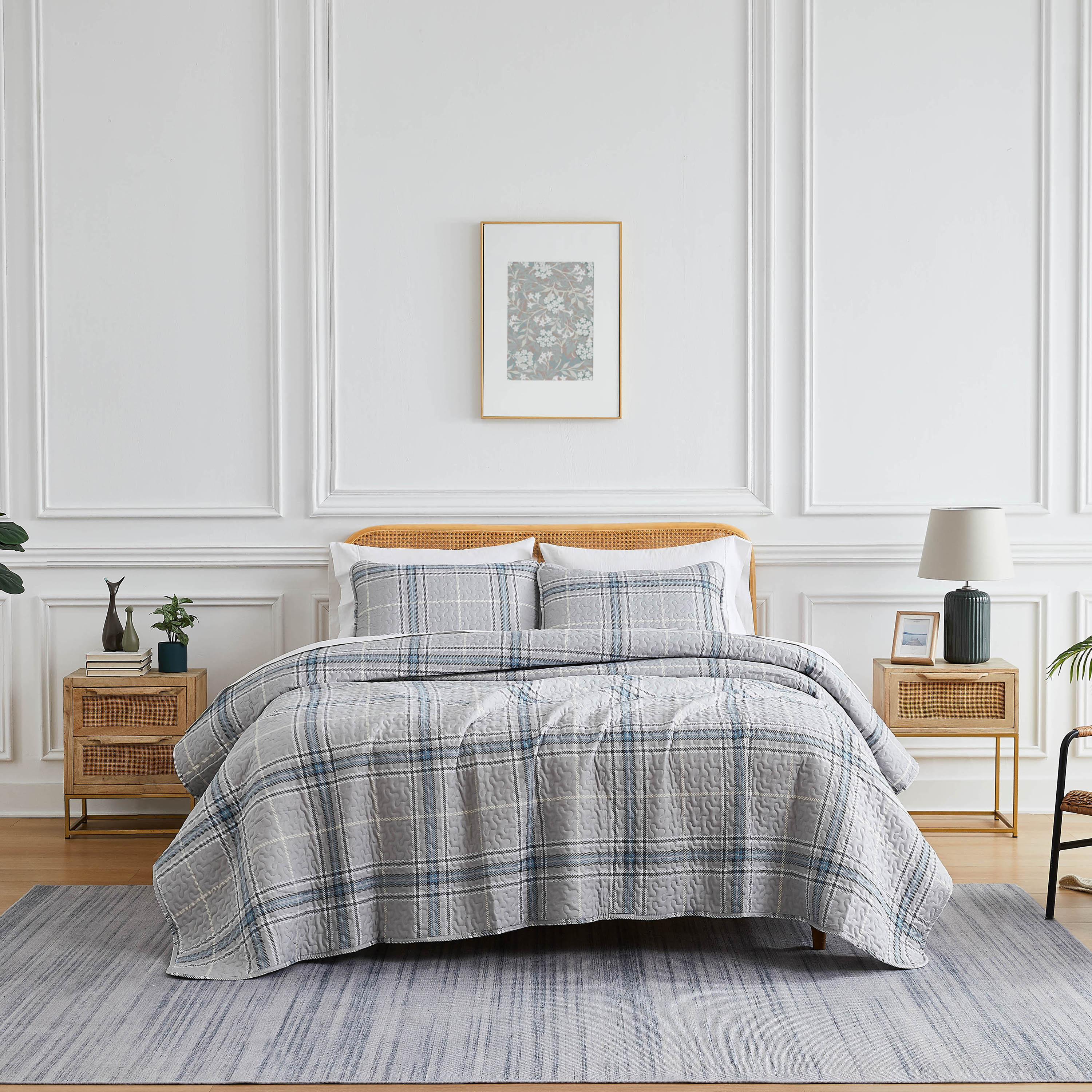 SouthShore Fine Linens Vilano Microfibre Plaid Quilt Set & Reviews ...