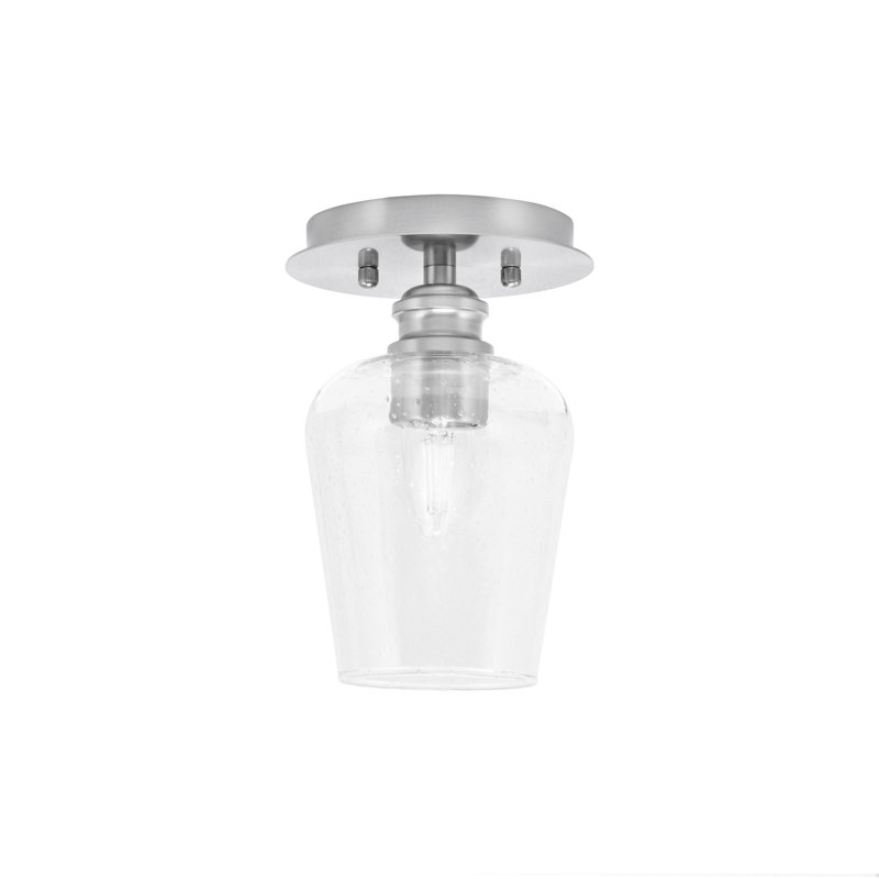 Plafonnier semi-encastré avec verre transparent 5 po Edge, Nickel brossé