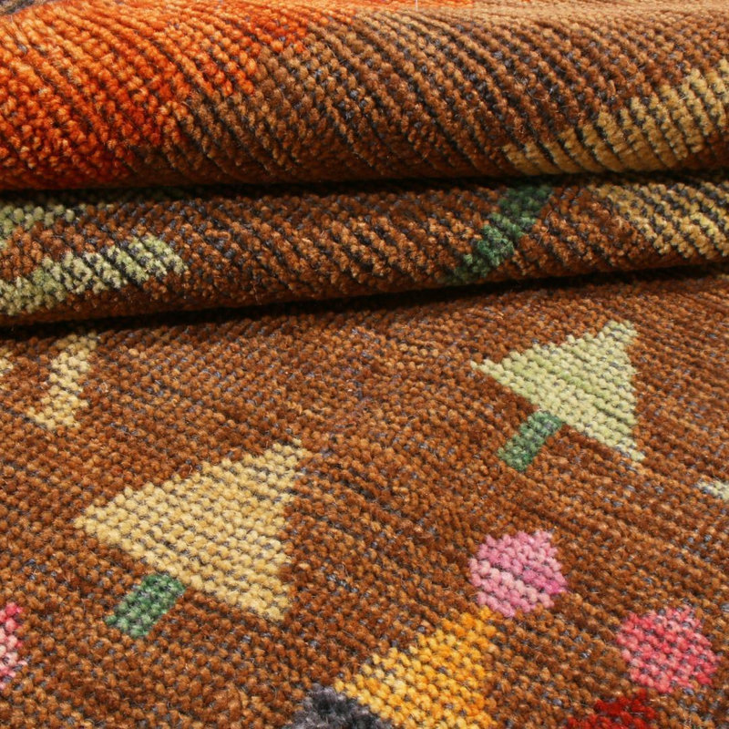 Burano Hand Knotted Wool Animal Print Area Rug, Rectangle 5' x 7'