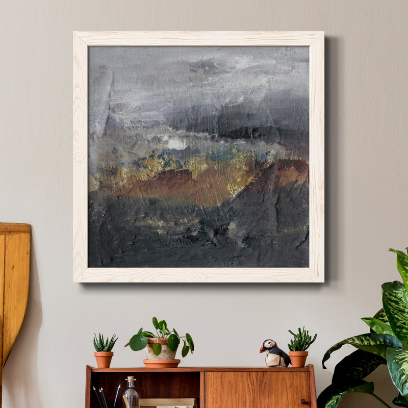 «Mountains In The Mist I», toile encadrée de qualité supérieure - prête à être accrochée, H 17 po x l 17 po x P 1 po
