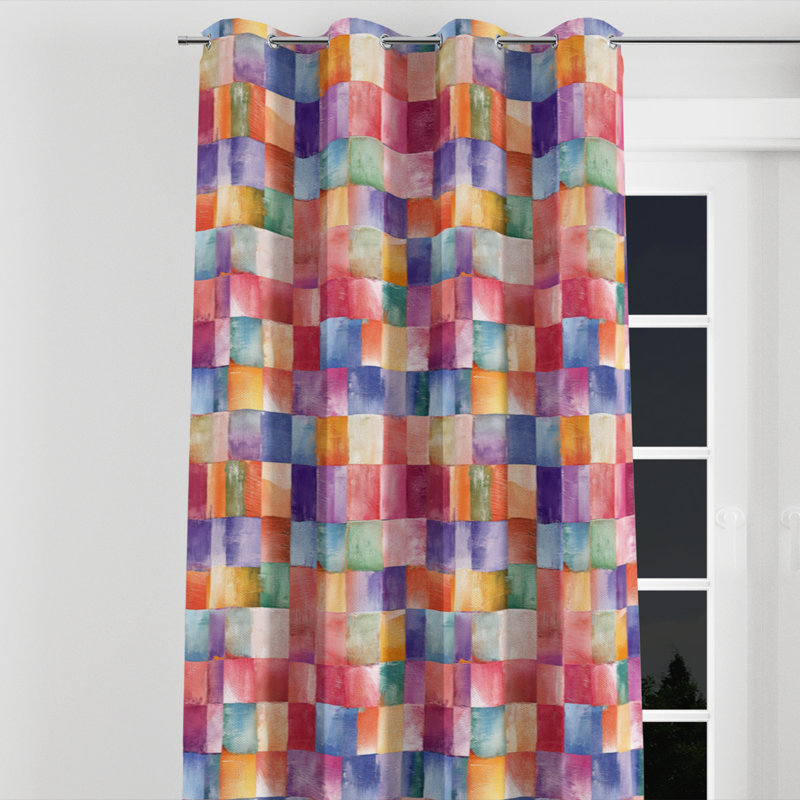 Rideau patchwork obscurcissant Patchwork, L 52 po x L 90 po, Œillets argentés