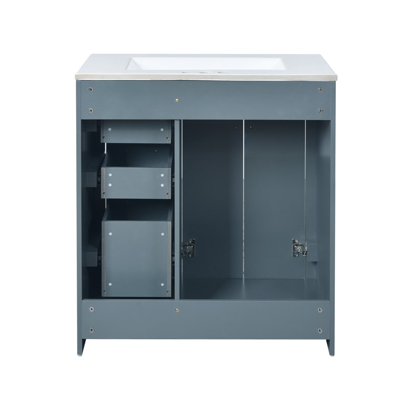 Aspen 30'' Modern Bathroom Vanity With Ceramic Sink, Blue, 30