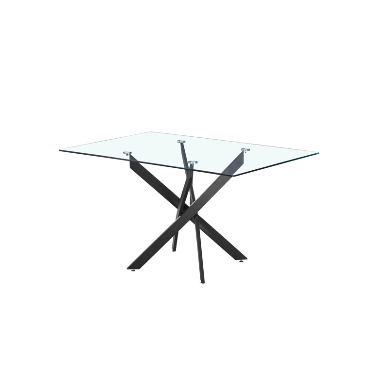 Table de salle à manger contemporaine en verre trempé