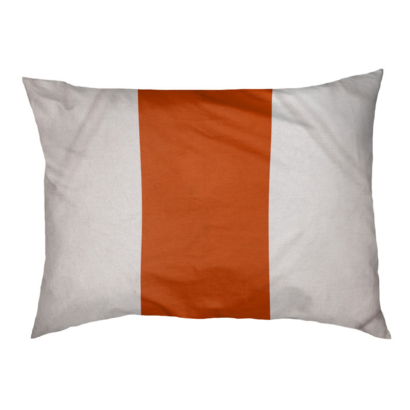 Coussin Detroit, Petit (l 28 po x P 18 po x H 6 po), White/Orange/White