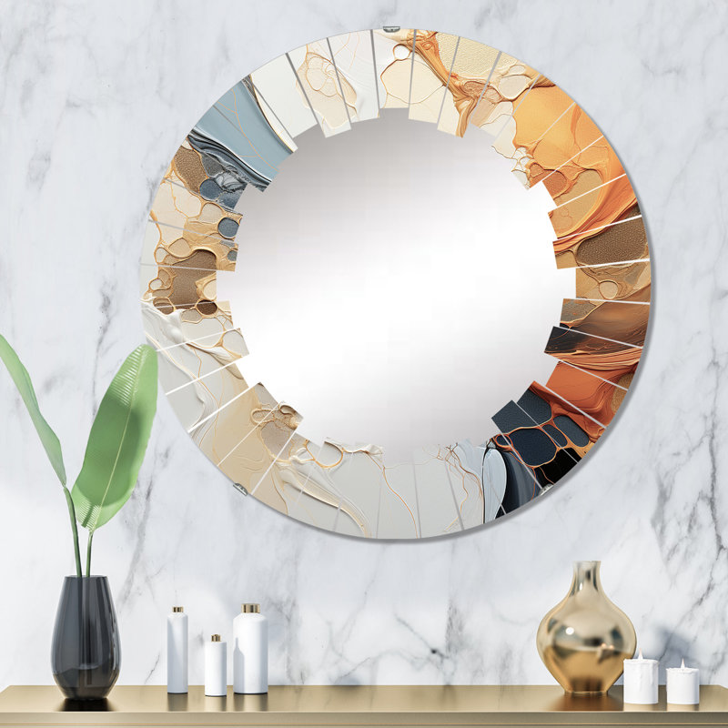 Ritona - Miroir mural moderne rond, 32 po x 32 po