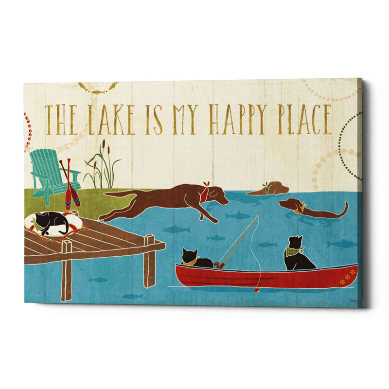 «Lake Pals I» par Veronique Charron, art mural sur toile, H 12 po x l 18 po x P 0,75 po