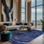 Tapis bleu lavable à la machine-408429294
