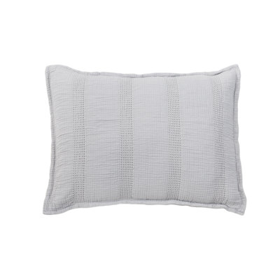 Nantucket Grey/White/Midnight Cotton Piece Standard Sham