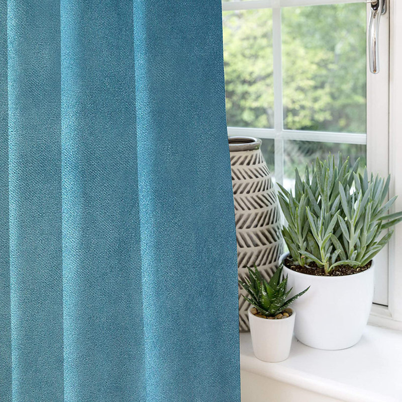 Delavega Blackout Curtains / Drapes Pair, Width 228 x Drop 137cm, Turquoise