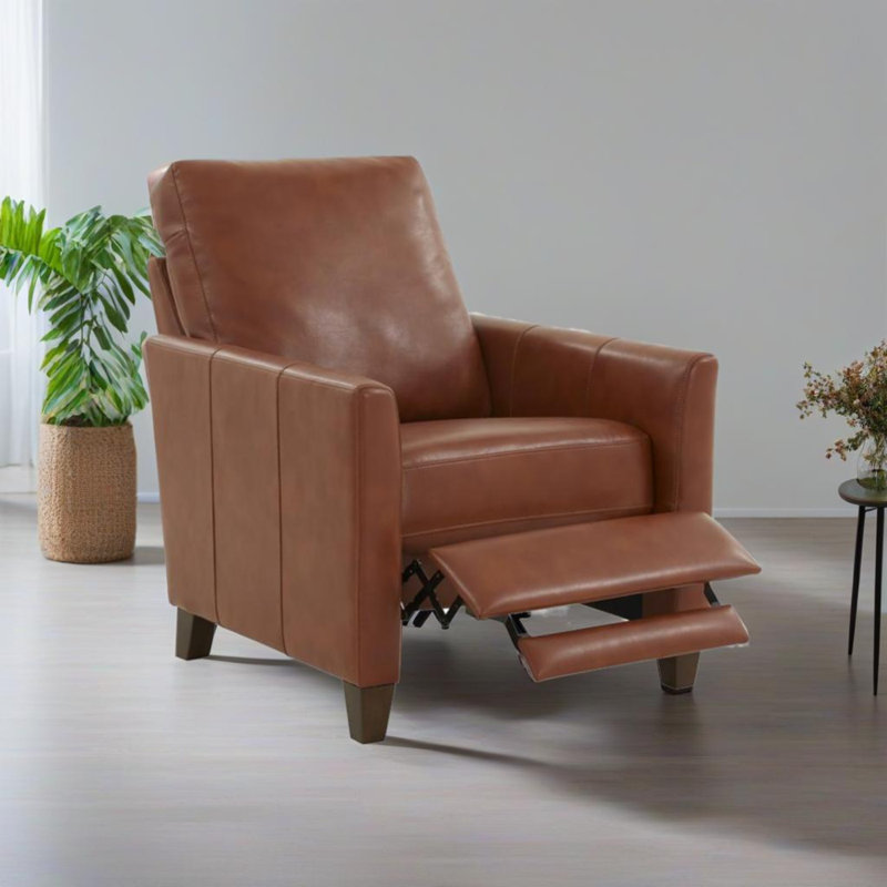 Fauteuil inclinable moderne en similicuir Pablo, Caramel
