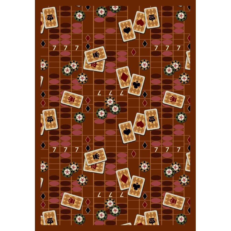 Gaming and Entertainment Feeling Lucky Area Rug, Rectangle 3'10" x 5'4"