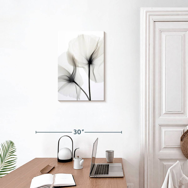 Harnek Translucent White Poppy Flowers I, 24" H x 16" W