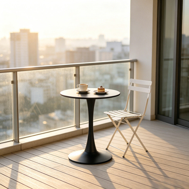 Table ronde ronde à piédestal Mid Century