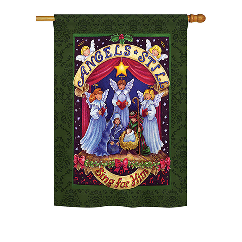 Double Sided Polyester Christmas, 18.5" H x 13" W