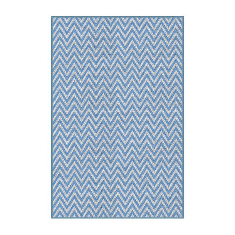 Tapis bleu tissé à la machine, Rectangle 3 pi x 5 pi
