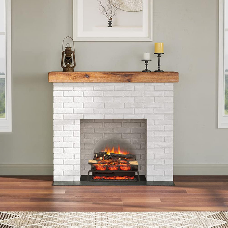 BASKET FLAMME 58cm W Black Electric Fireplace, Birch
