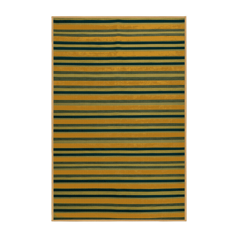 Tapis brun à rayures horizontales lavable à la machine, Tapis de couloir 2 pi x 5 pi