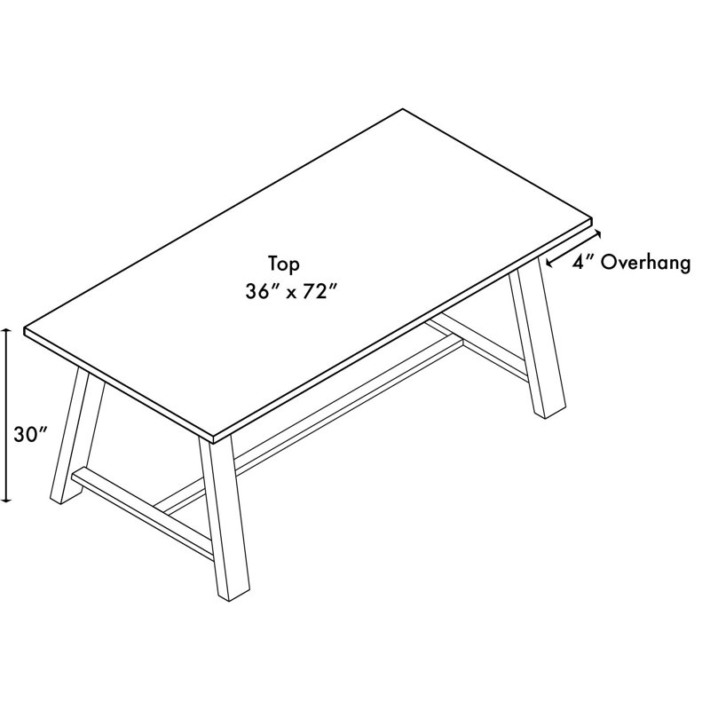 Midtown Solid Wood Breakroom Table, Teak, 30" H x 72" L x 36" W