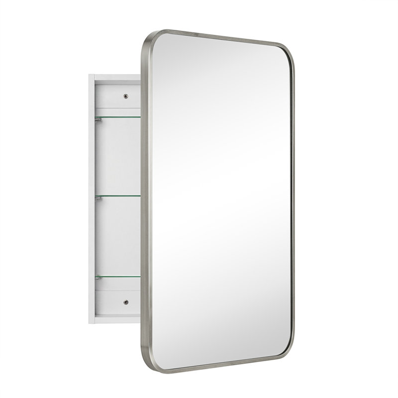 Armoire à pharmacie encastrée ou à fixation en surface avec tablettes réglables Garnes, H 29 po x l 17,5 po x P 4,84 po