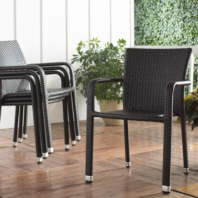 Tanishi Outdoor Stacking Dining Armchairs by Red Barrel Studio