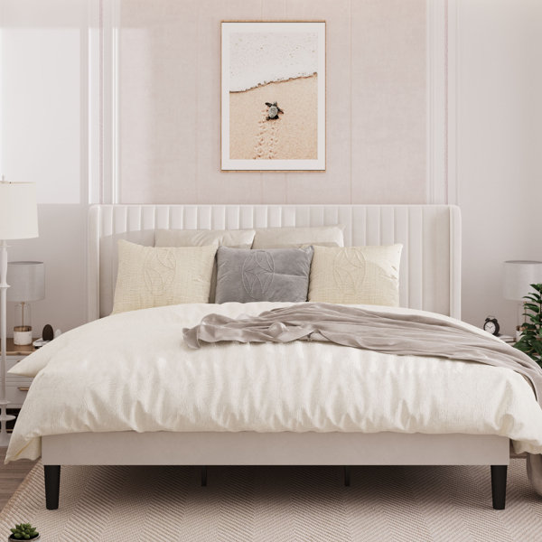 Willa Arlo Interiors Candler Upholstered Platform Bed with Wingback ...