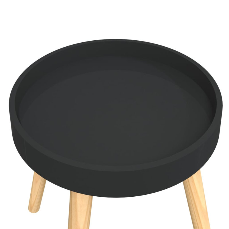 Solid Wood End Table, Black