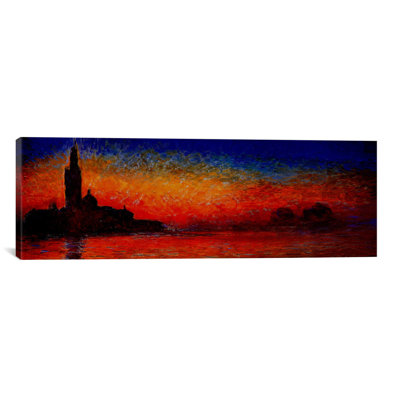 "Miko" Sunset in Venice "(Panoramic) par Claude Monet, reproduction d'art sur toile tendue