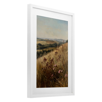 Simplistic Places Countryside Hill Framed Print Under Glass, design by Petal Prints Design