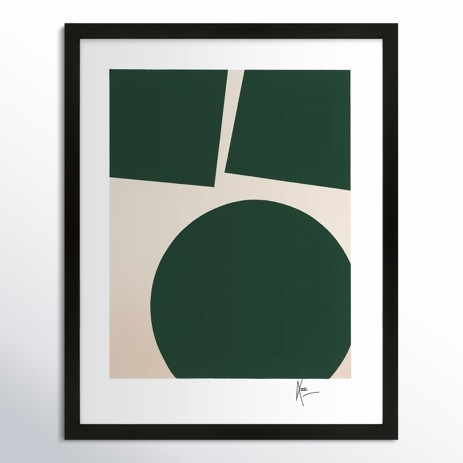 You & Me In Green 1 by Lee Lessem, Black, 38" H x 26.5" W x 1.25" D