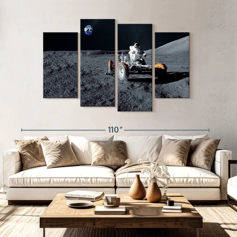 Oberle Astronaut On Moon Rover, 54"H x 84"W