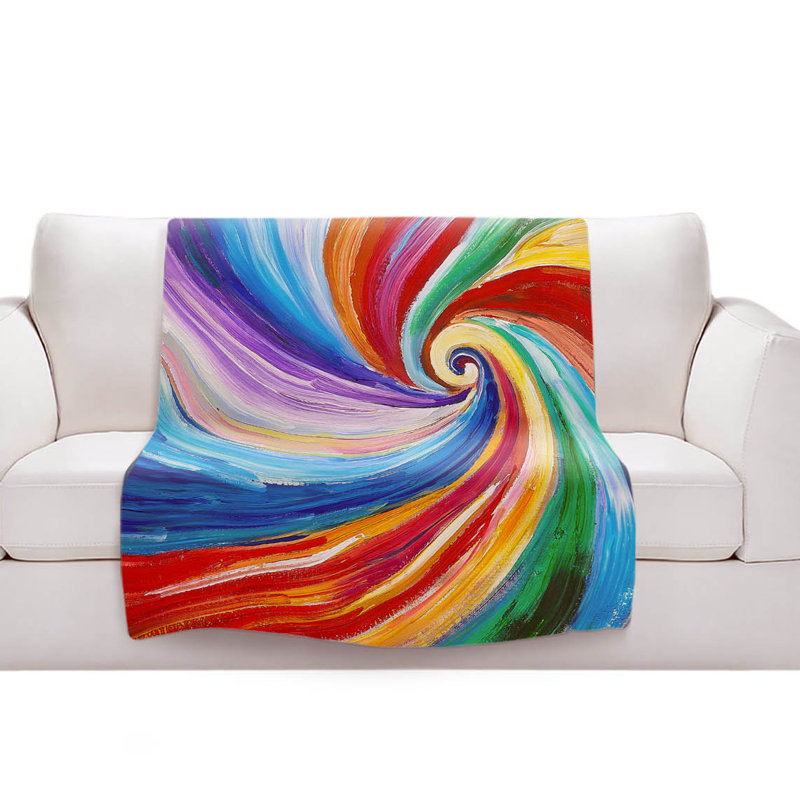 Hand Woven Throw Blanket, 68" W x 80" L