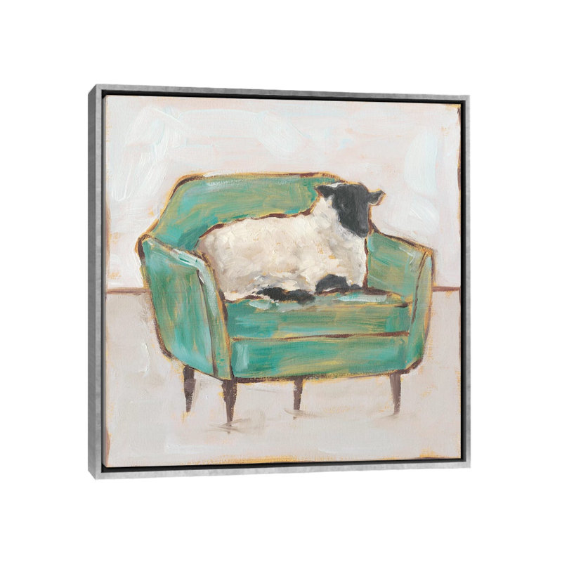 Print, H 26 po x l 26 po x P 1,5 po, Pas de tapis, Toile avec cadre argenté