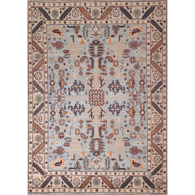Tapis oriental en laine fait à la main Oushak 8 x 10
