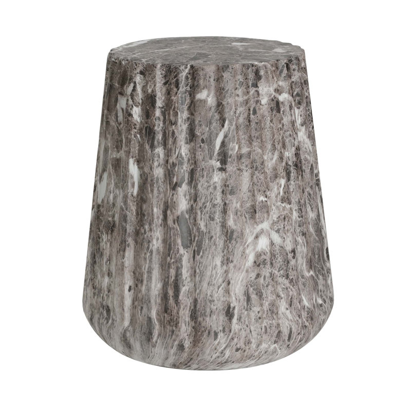 Table d'appoint d'extérieur sculptée Cleme, Brun