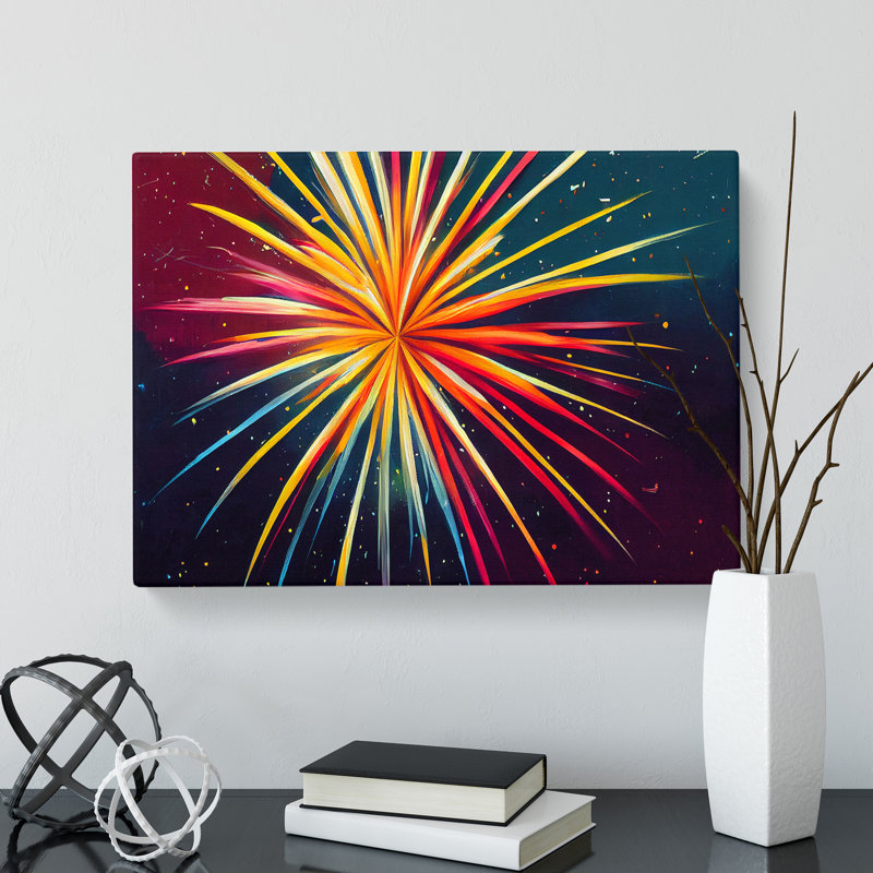 Blooming Fireworks - Wrapped Canvas, 50cm H x 76cm W x 3cm D