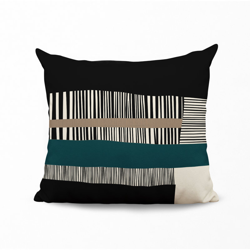 Jeté carré / extérieur en polyester Chamu, 16 po x 16 po, Émeraude