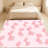 Cute Bow Print Area Rug, Coquette Aesthetic Pastel Indoor Rug, Durable Non-Shedding Carpet for Bedroom, Dorm, Entryway-275702337-276133586