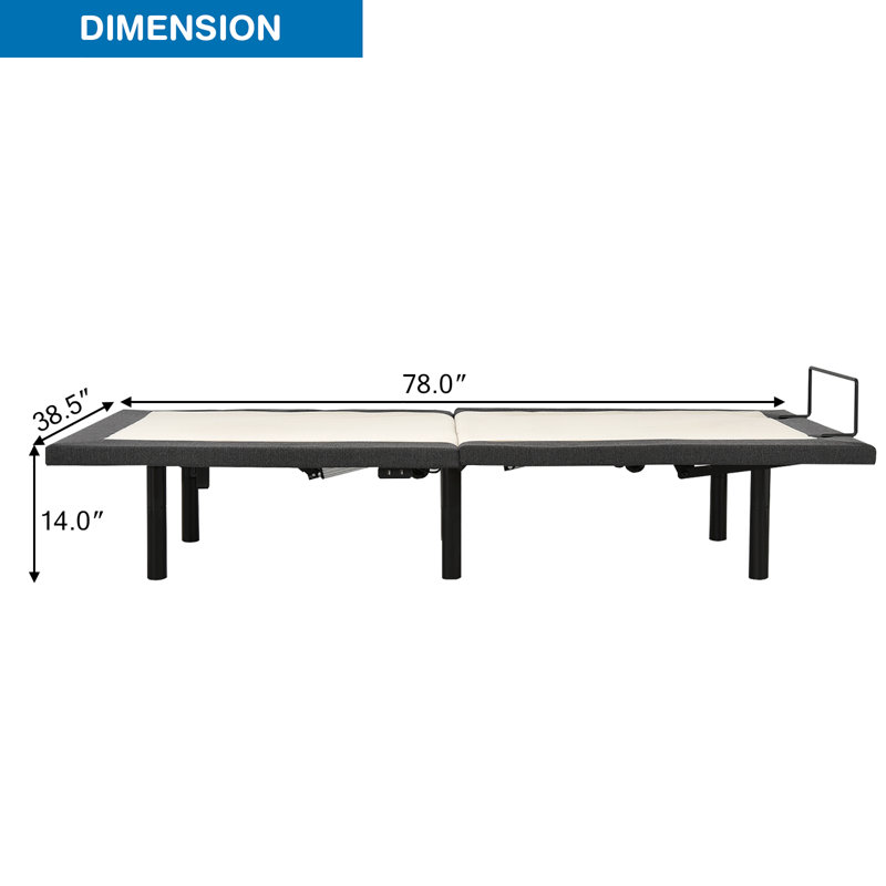 Cadre de lit et sommier simple en mousse viscoélastique gélifiée 8 po