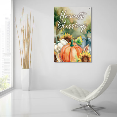 Epic Art 'Harvest Blessings' by Nicole DeCamp Acrylic Glass Wall Art, 24" x 36"