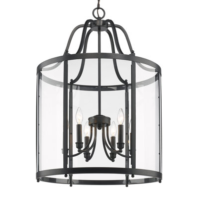 Lustre lanterne cylindrique 6 lumières Aarav
