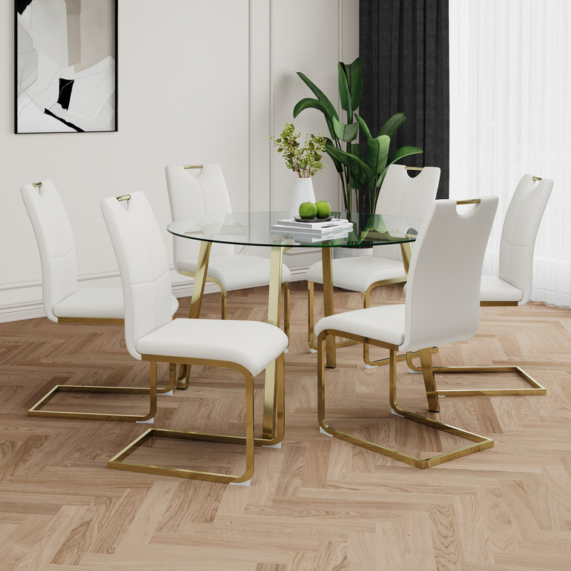 Table ronde en verre de style moderne