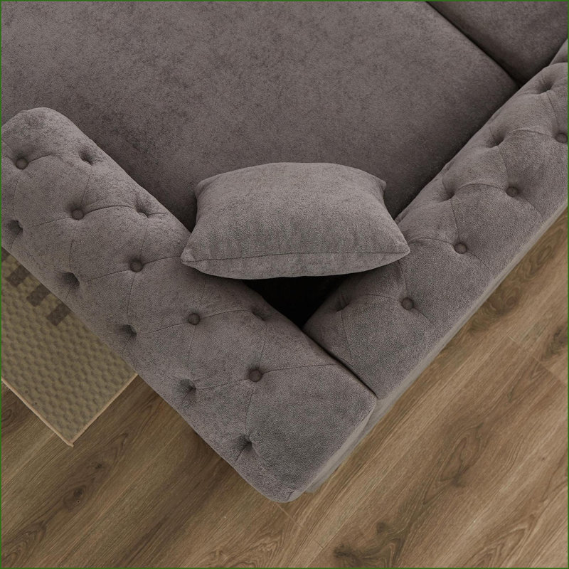 Canapé modulaire 135,5 pouces en U moderne à 2 tiroirs | Salon Salon Chambre à coucher | Chenille | Gris clair, Gris chenille