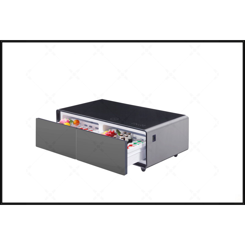 Table basse Modern Smart avec réfrigérateur intégré, Noir