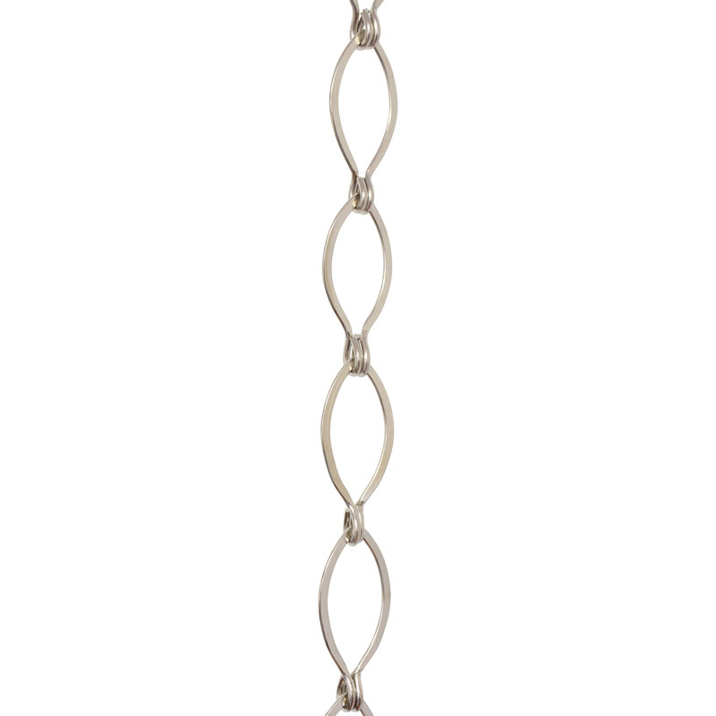 Chaîne de lustre à boucle décorative (3 pieds), Nickel poli