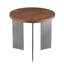 Superbe table basse ronde en noyer et en métal avec design